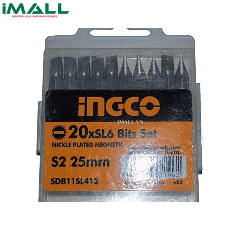 Bộ mũi vít dẹp (SL6x25mm) 20 mũi INGCO SDB11SL413