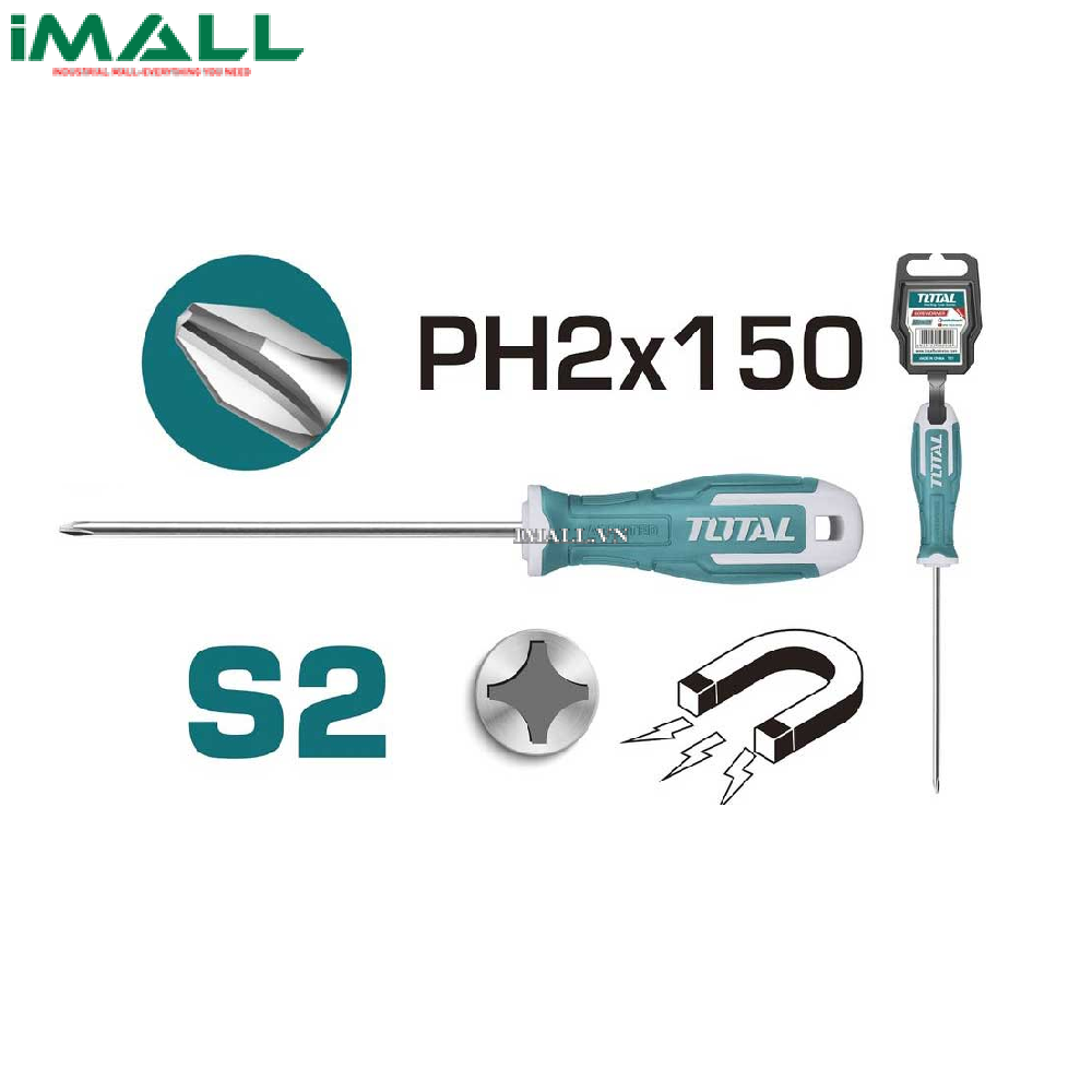 Tuốc nơ vít bake (PH2x150mm) Total THT26PH2150