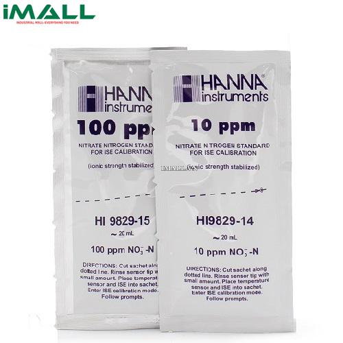 Dung Dịch Hiệu Chuẩn Nitrat 10ppm Dạng Gói 20mL (10 Gói Mỗi Loại) HANNA HI9829-14/15
