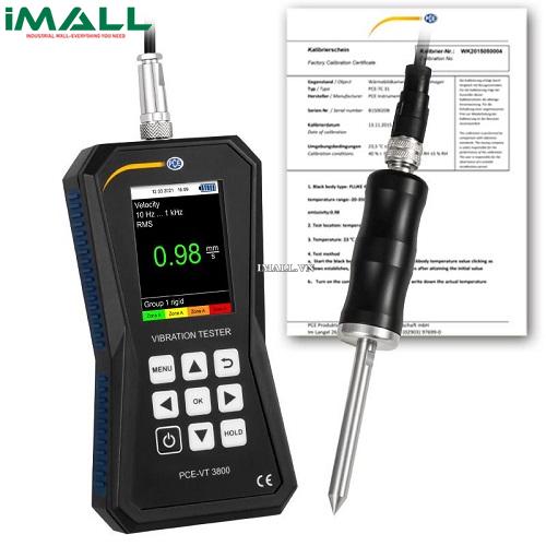 Máy đo độ rung (0~399,9 m/s²; 0~399,9 mm/s; 0~3,9 mm, kèm Certificate ISO) PCE VT 3800S-ICA