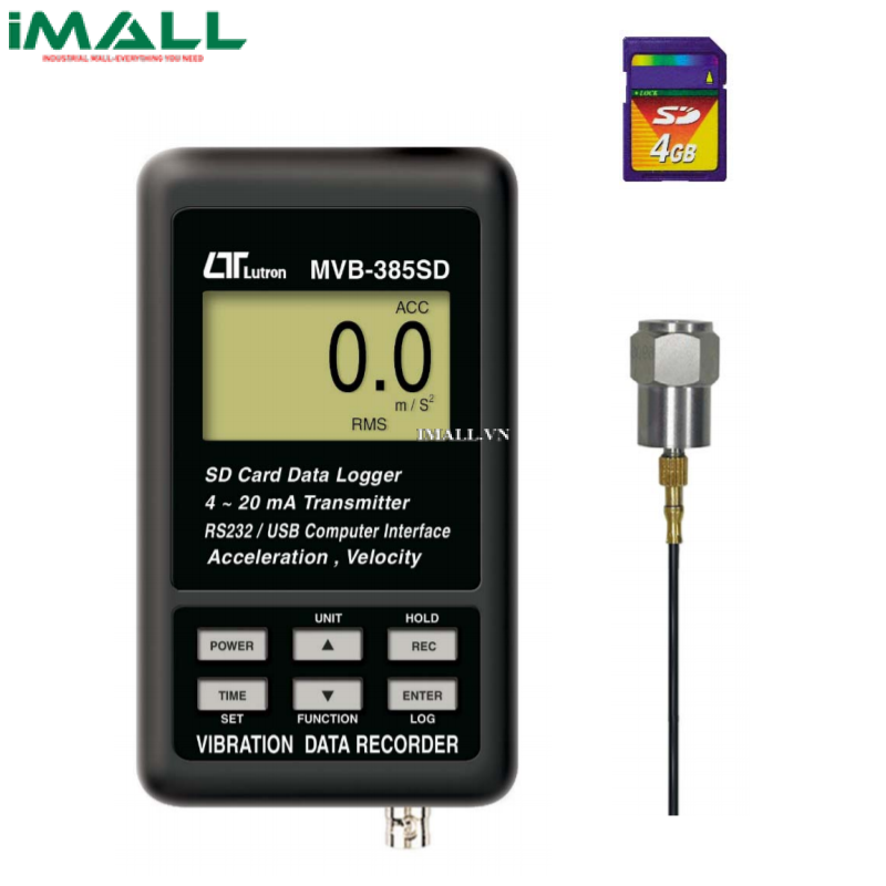 Máy đo độ rung LUTRON MVB-385SD (0.5 to 199.9 m/s², Dataloger, analog)