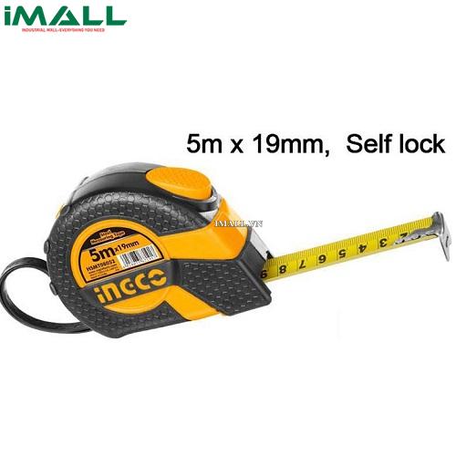 Thước cuộn thép nền vàng (5m x 19mm) INGCO HSMT08052