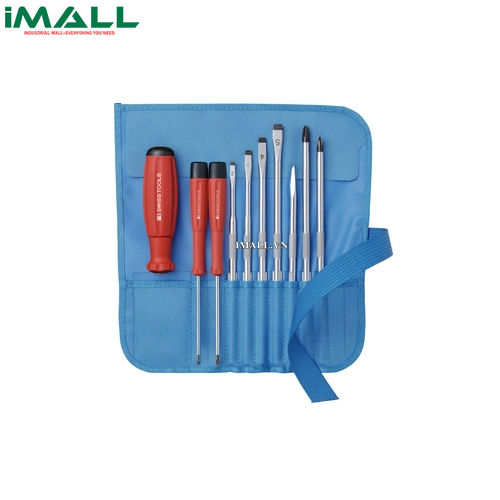 Bộ Tô Vít 10 Chi Tiết Trong Túi Cuộn Màu Xanh  PB Swiss Tools  PB 8218.PE