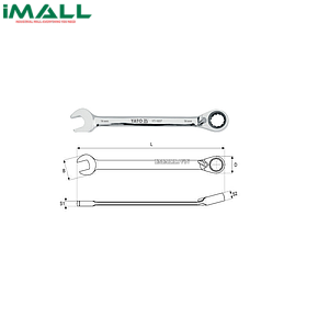 Cờ lê vòng miệng tự động đảo chiều có chốt khóa Yato YT-1669 (26mm)