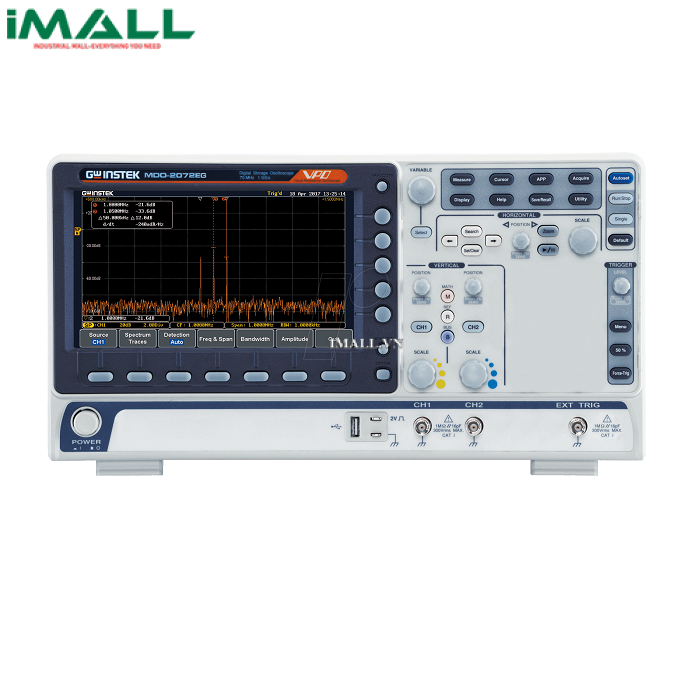 Máy hiện sóng GW INSTEK MDO-2072EG (70Mhz, 2 kênh, 1GSa/s, phân tích phổ, Phát xung)