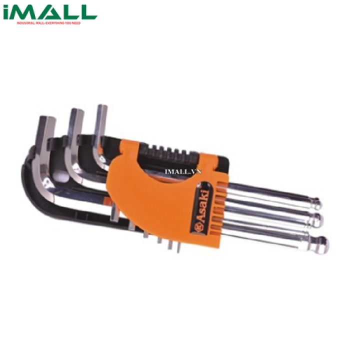 Bộ lục giác đầu bi 9 cây chuẩn (1.5-10mm) Asaki AK-0194
