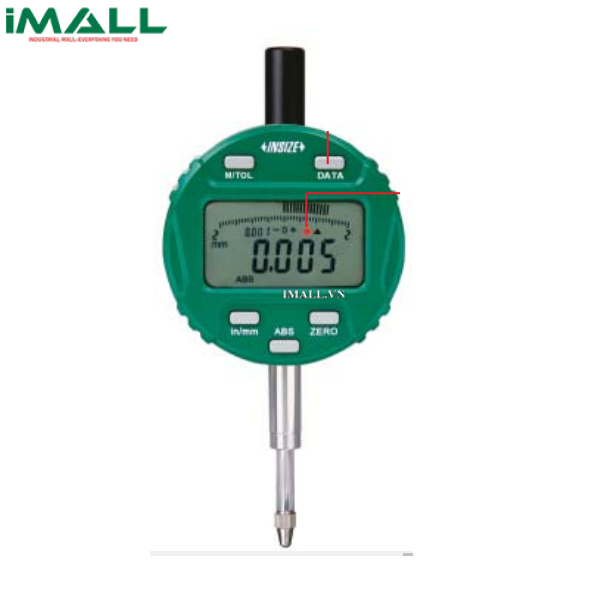 Đồng hồ so điện tử INSIZE 2104-10FQ (12.7mm/0.5”; 0.01mm/0.0005”; nắp lưng phẳng)