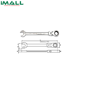 Cờ lê vòng miệng tự động lắc léo Yato YT-1689 (23mm)