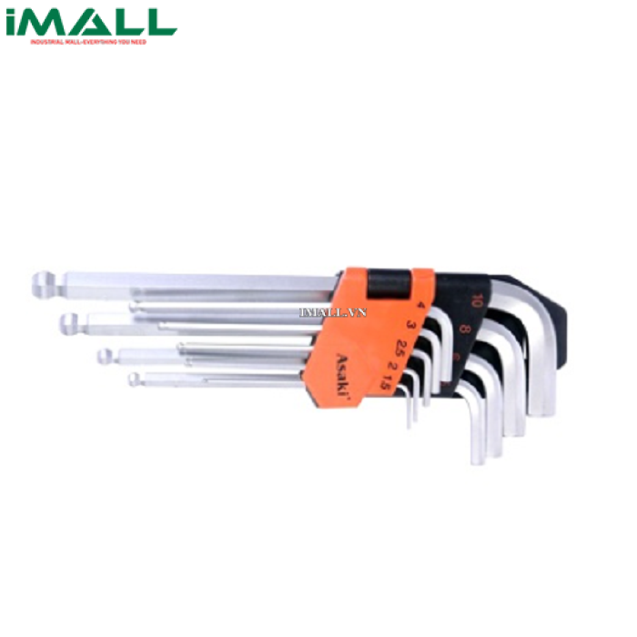 Bộ lục giác bông dài xi mờ 9 cây (T10-T50) Asaki AK-413