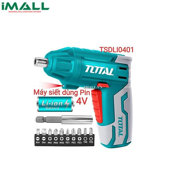 Máy siết vít dùng pin (4V) 1/4" Total TSDLI0401