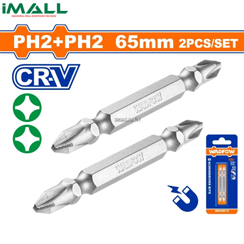 Bộ 2 Mũi bắt vít 2 đầu PH2+PH2 65mm Wadfow WSV0K12
