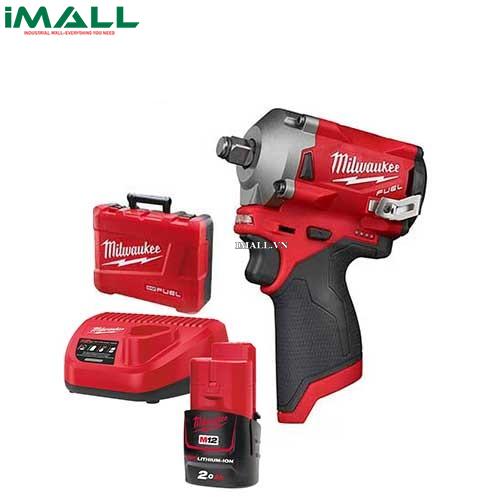 Máy vặn ốc bu long pin Milwaukee Stubby M12 FIWF12-201C (SET 1x2Ah/12V )