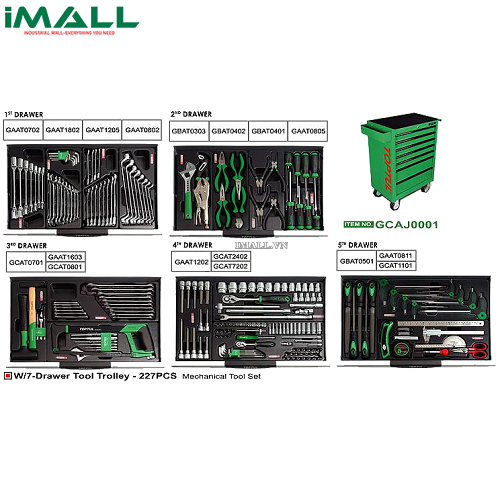 Tủ đồ nghề 7 ngăn 227 Toptul GCAJ0001