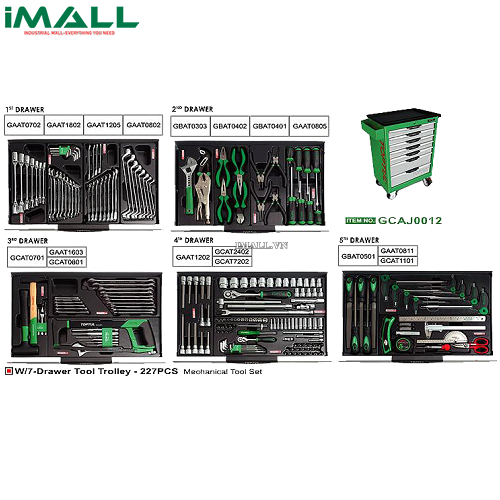 Tủ đồ nghề 7 ngăn 227 Toptul GCAJ0012
