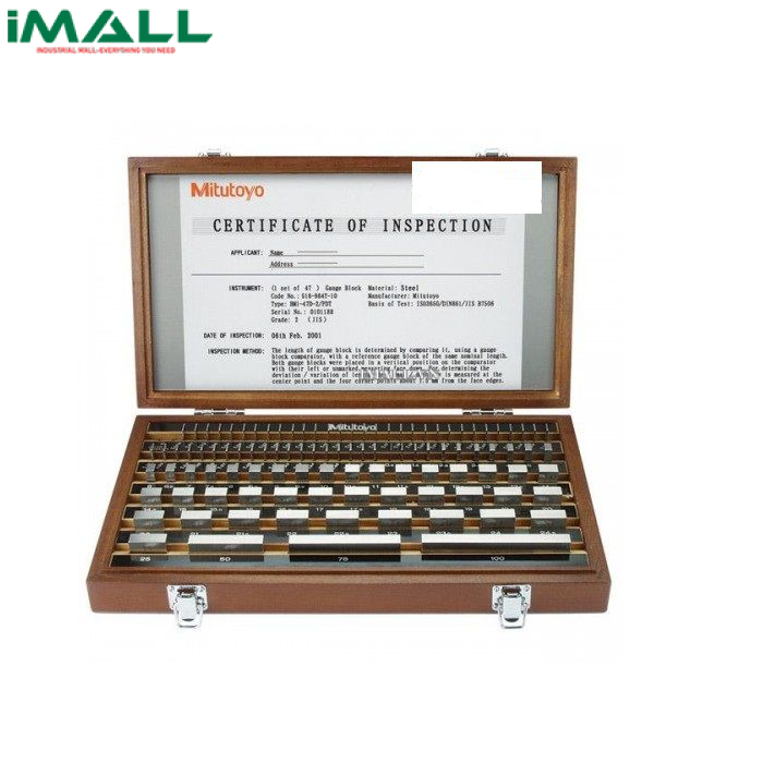 Bộ căn mẫu Mitutoyo 516-966-10 (Thép, 32 chi tiết, cấp 0)