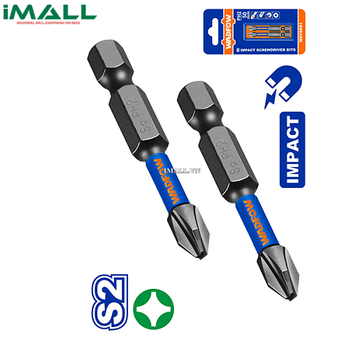 Bộ 2 Mũi bắt vít đóng PH2 50mm Wadfow WSV2K61
