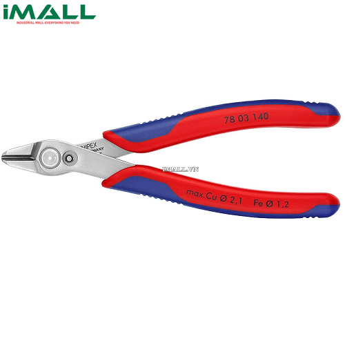 Kìm Cắt Linh Kiện Super Knips® XL Lưỡi 54 HRC, cắt Ø 0.2-2.1 mm Knipex 78 03 140