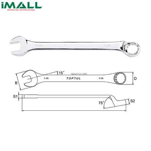 Cờ lê đầu vòng miệng 75° 1-1/4'' TOPTUL ACAN4040