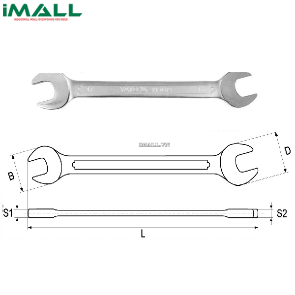 Cờ lê 2 đầu miệng hệ mét Yato YT-0332 (10x13mm)