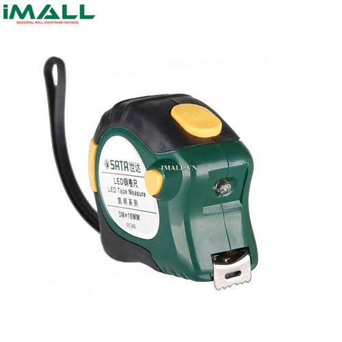 Thước cuốn thép có đèn LED 5.0m Sata 91347