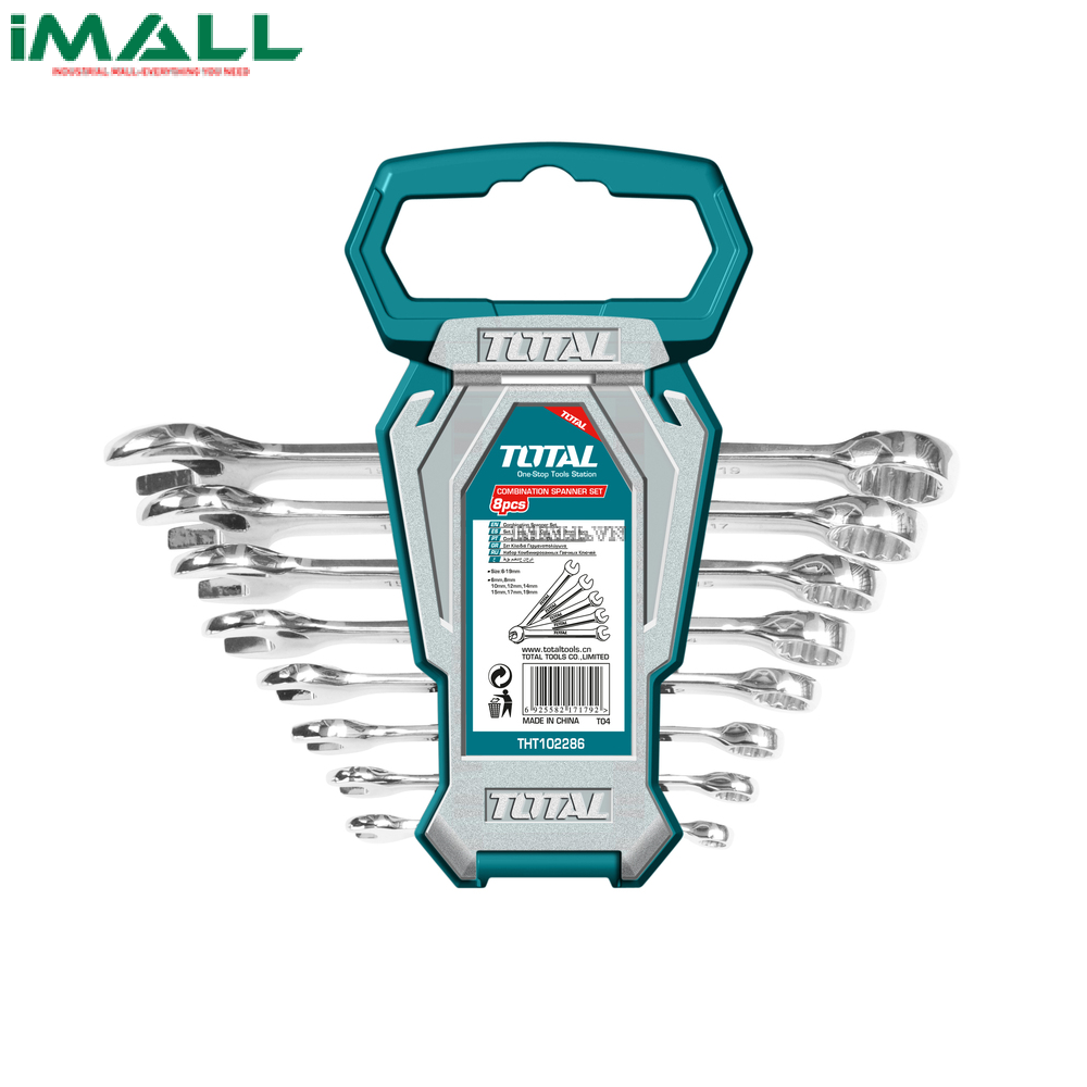 Bộ cờ lê 2 đầu miệng 8 chi tiết (6-22mm) Total THT102386