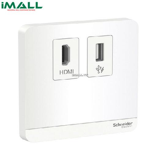 Ổ cắm HDMI &amp; USB Schneider E8332HDUSB_WE_G19