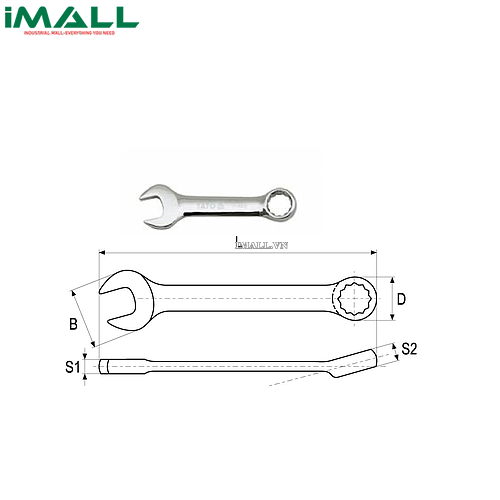 Cờ lê vòng miệng loại ngắn Yato YT-4901 (8mm)