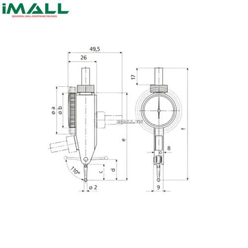 Đồng hồ so chân gập (801 SGE, ± .004") Mahr 4308985KAL