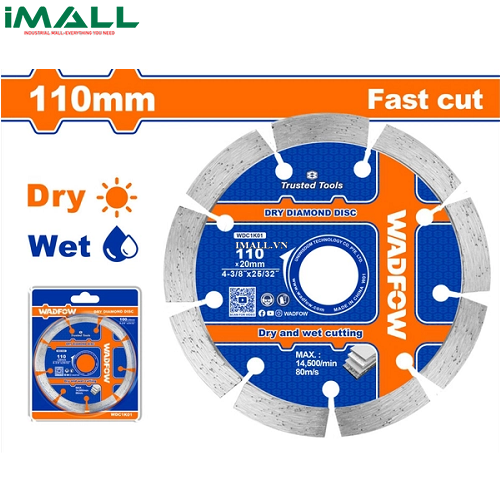 Lưỡi cắt gạch khô-ướt 110x20mm Wadfow WDC1K01