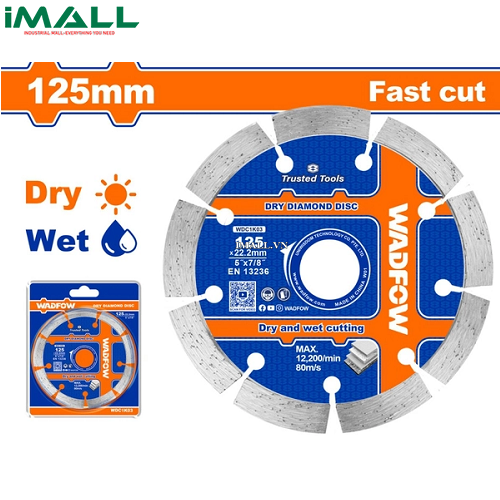 Lưỡi cắt gạch khô-ướt 125x22.2mm Wadfow WDC1K03