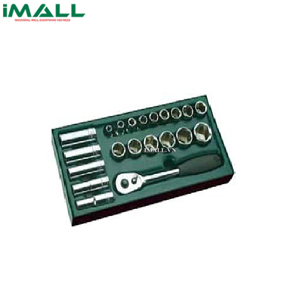Bộ khay cần-đầu tuýp hệ inch 21 chi tiết 1/2" SATA 09924