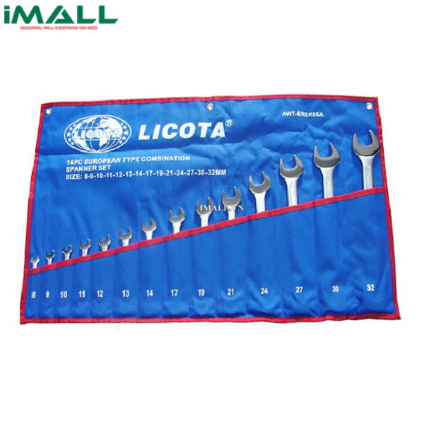 Bộ cờ lê vòng miệng 14 cây hệ met (Lớn) LICOTA AWT-ERSK05A (8-32mm)