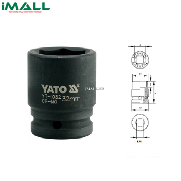 Khẩu mở ốc cho súng Yato YT-1082 (3/4", 32mm)