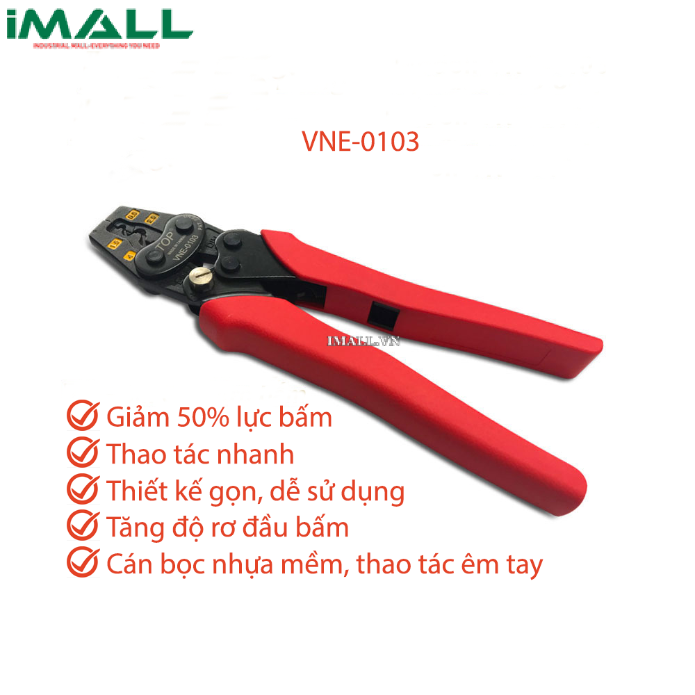 Kìm bấm cosse trợ lực số 3 (JIS 0.5 ~ 3.5 / DIN 0.5 ~ 4 MM2) TOP VNE-0103