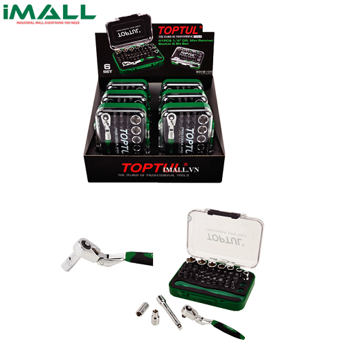 Bộ tuýp và cần tự động 1/4" TOPTUL GBAW4101 (6x41 chi tiết)