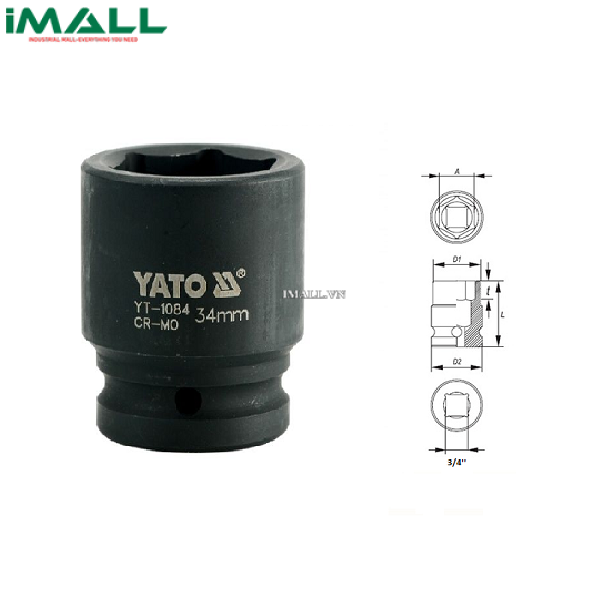 Khẩu mở ốc cho súng Yato YT-1084 (3/4", 34mm)