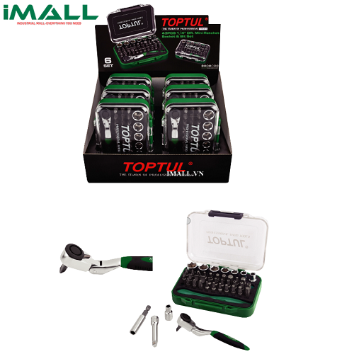 Bộ 6 hộp vít 43 món 1/4" TOPTUL  GABW4301S
