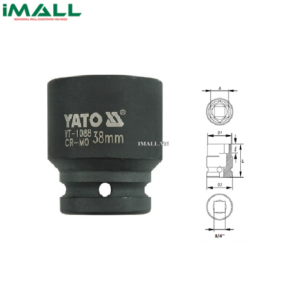 Khẩu mở ốc cho súng Yato YT-1088 (3/4", 38mm)
