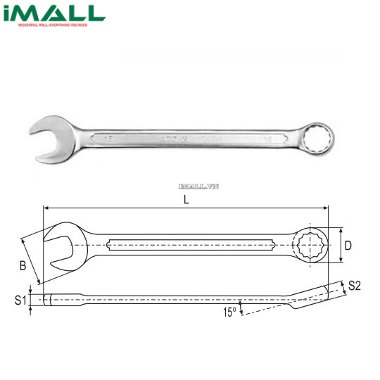 Cờ lê vòng miệng hệ mét Yato YT-0346 (17mm)