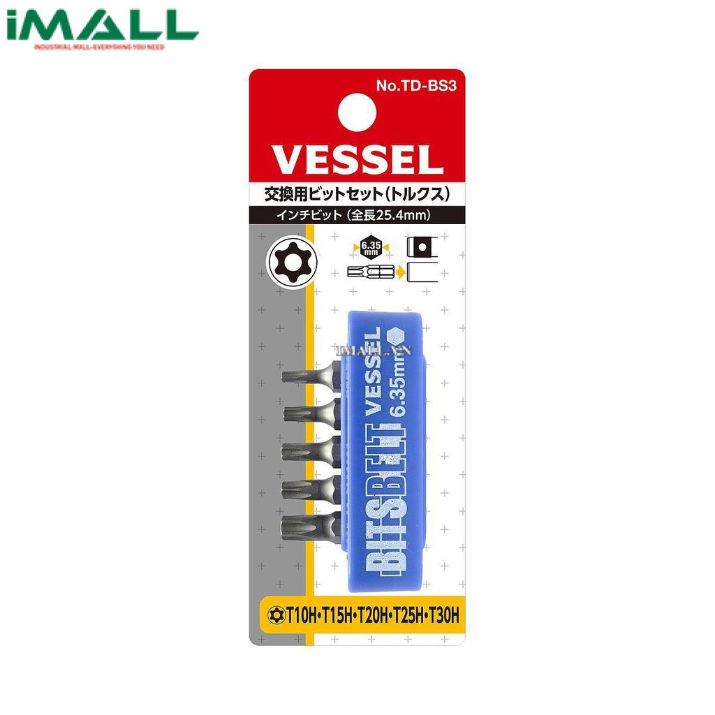 Bộ đầu vít hoa thị thay thế Vessel TD-BS3 (5 đầu vít)