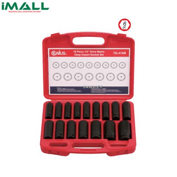 Bộ Khẩu Loại Dài Dùng Cho Súng 1/2" GENIUS TD-416M (16 Chiếc 10mm~30mm)