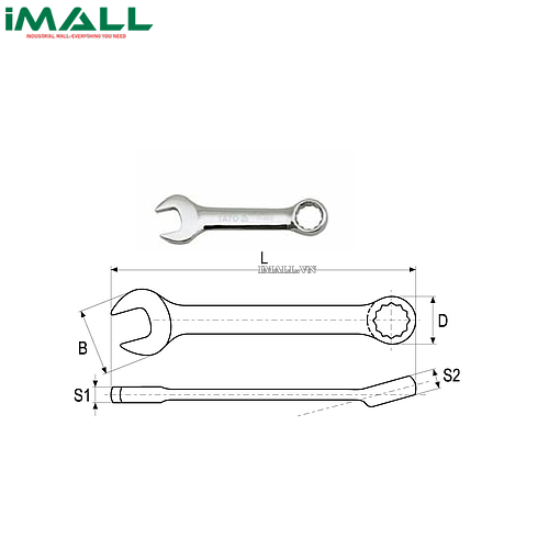 Cờ lê vòng miệng loại ngắn Yato YT-4905 (12mm)