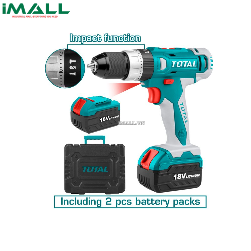 Máy khoan vặn vít dùng pin Li-ion (18V) TOTAL TIDLI228180