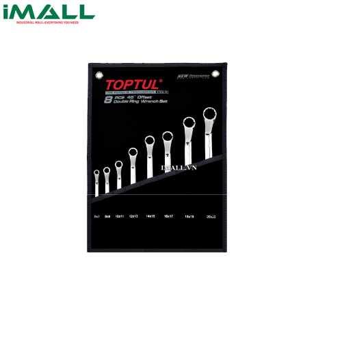 Bộ cờ lê 2 đầu vòng 45 độ 8 món (AAAH: 6x7~20x22mm) TOPTUL GPAH0803