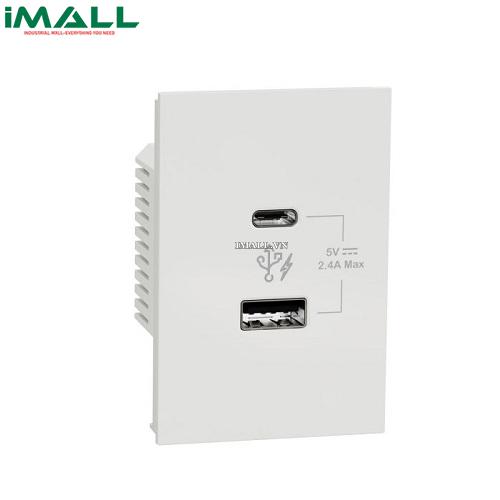 Ổ sạc USB type A+C 2.4A size 2S Schneider M3T_USB2_WE