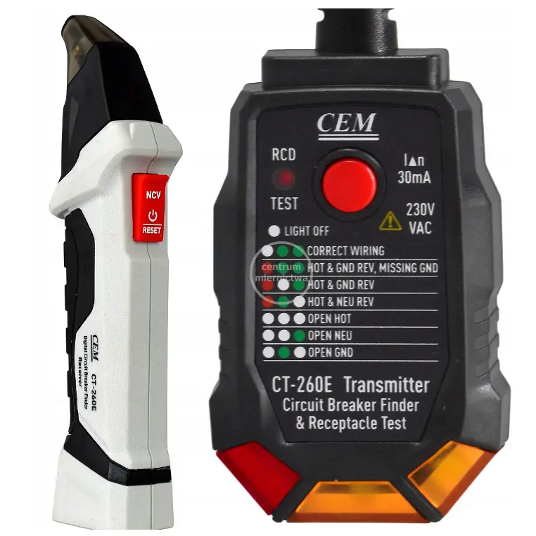 Thiết bị kiểm tra vị trí aptomat tích hợp kiểm tra ổ cắm GFCI CEM CT-260 (bao gồm CT-260B+CT-260E)