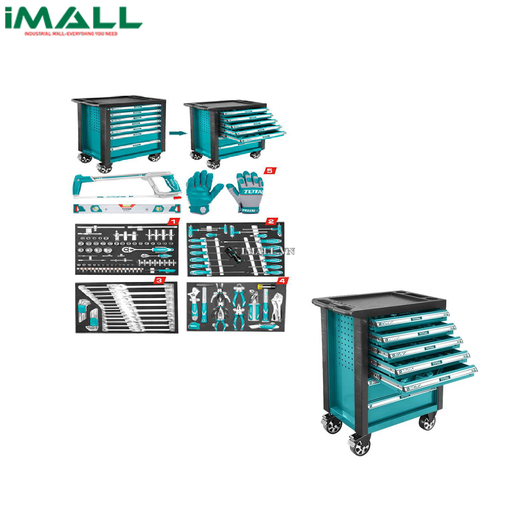 [4399] Xe đựng đồ nghề 7 ngăn 162 chi tiết Total THPTCS71621