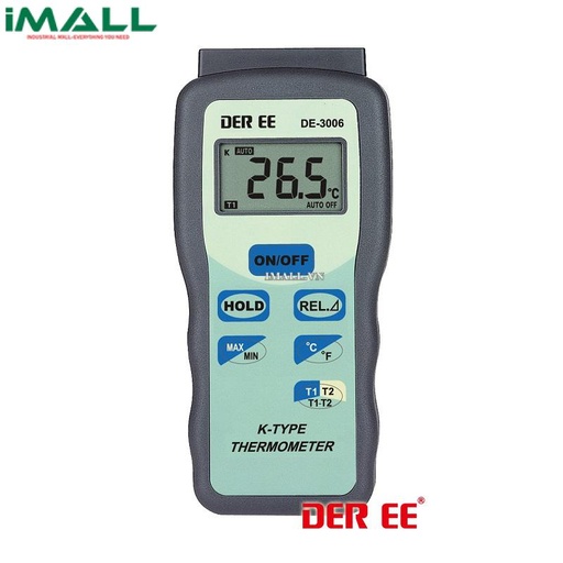 [647645300749-1] Máy đo nhiệt độ tiếp xúc kiểu K DER EE DE-3006 (2 kênh)