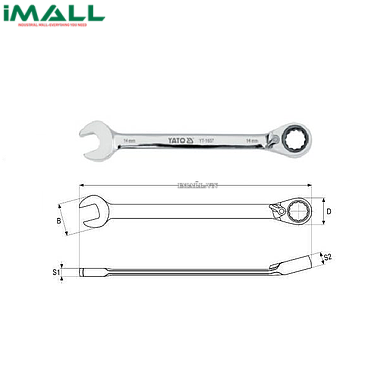 [795745343662] Cờ lê vòng miệng tự động đảo chiều có chốt khóa Yato YT-1657 (14mm)