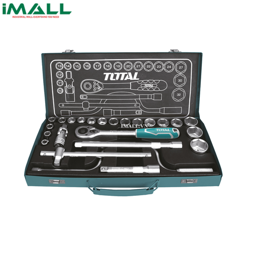 [939718] Bộ tuýp 1/2" 24 chi tiết (10-32mm) Total THT141253